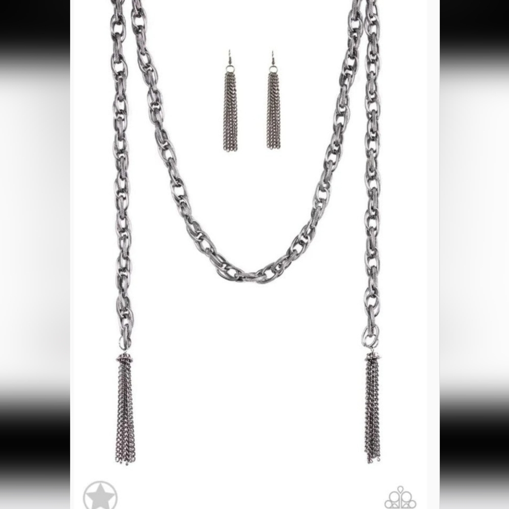 SCARFed for Attention - Gunmetal - Paparazzi Fashion Necklace